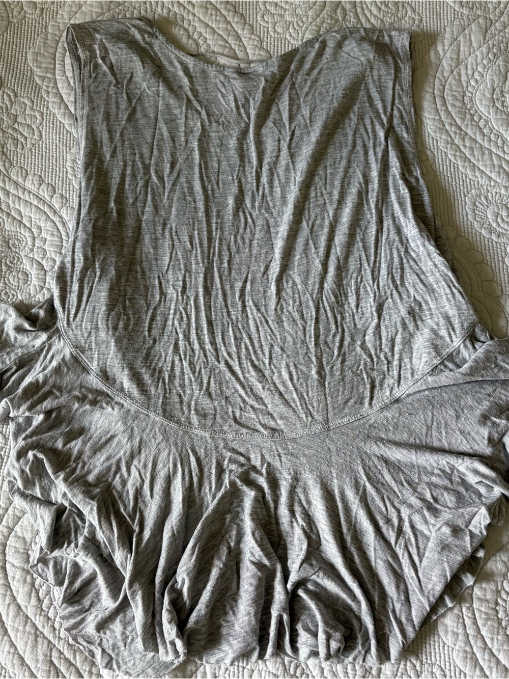 We The Free Gray Ruffled Hem Tank Top - Picture 4 of 4